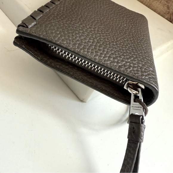 AllSaints Kita Small Japanese Pebbled Leather Wallet - Picture 4 of 9